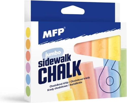 Chodníkové okrúhle kriedy 6 ks – mix farieb