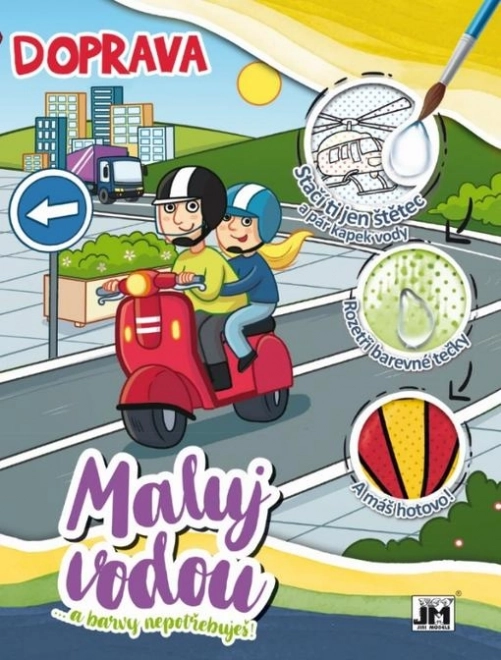 Vodová omaľovánka A4 Doprava