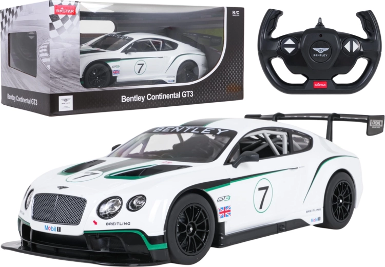 Diaľkovo ovládané auto Bentley Continental GT3 RASTAR v mierke 1:14, biele
