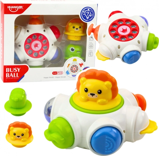 Interaktívna hračka UFO s levom a krokodílom