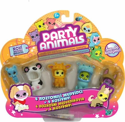 EP Line Party Animals súprava dvoch medvedíkov s kostýmami a doplnkami – Súprava 4 ks