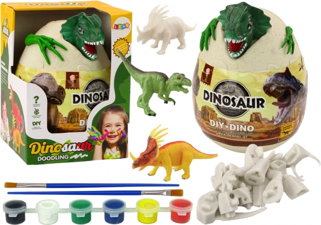 Vajíčko s dinosaurami na maľovanie zelené