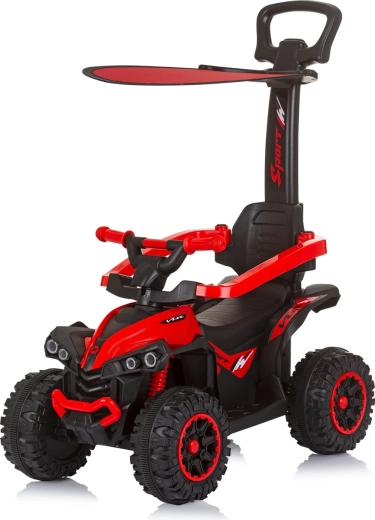 chipolino odrážadlo s vodiacou tyčou a strieškou atv red