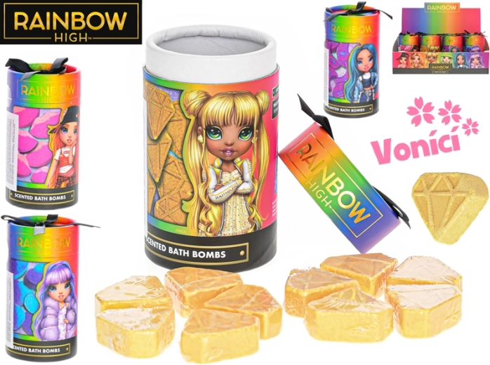 Rainbow High kúpeľové bomby – voňavé 10 ks v tube, mix tvarov