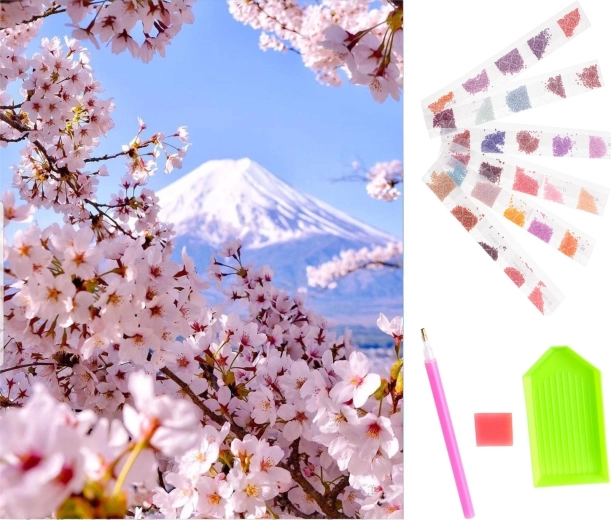 Diamantová maliarska súprava s motívom čerešňového kvetu