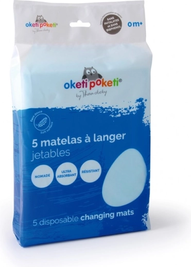 Jednorazová prebaľovacia podložka, biela (5 ks)