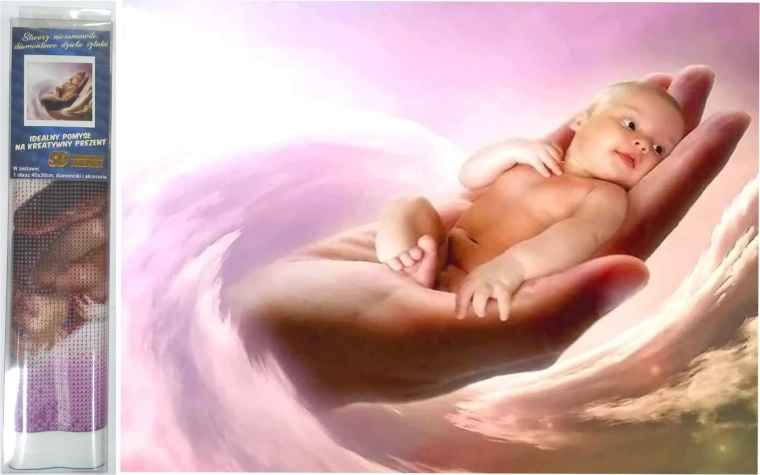 Diamantové maľovanie – dieťa na dlani 30 × 40 cm