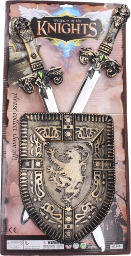 Detský set štítu a dvoch mečov 60 cm