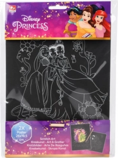 Vyškrabovacie obrázky Disney Princezné, sada 2 ks