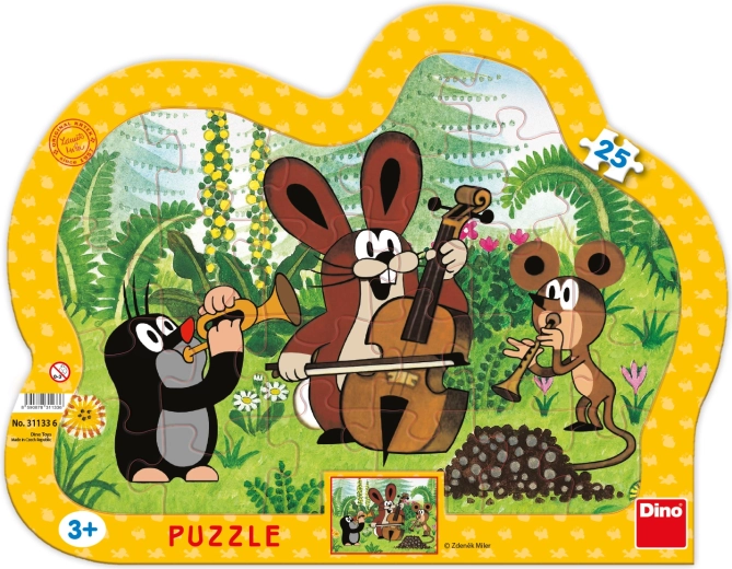 Dino puzzle Krtko muzikant