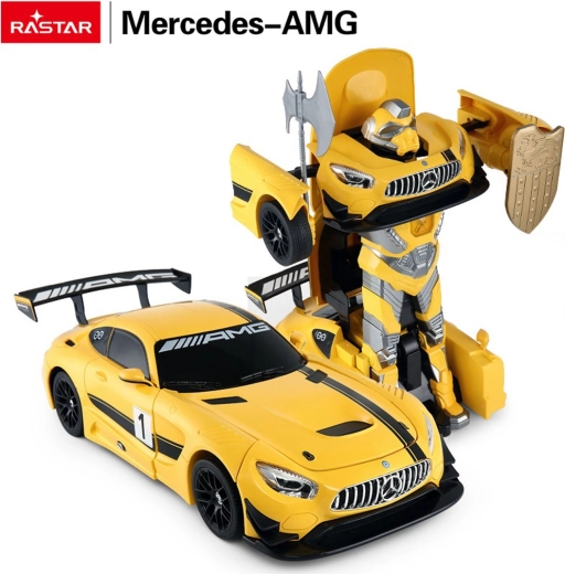RC auto a robot 2v1 Rastar Mercedes-AMG GT3 1:14 žlté