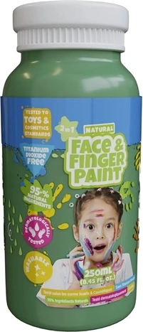 Boti Natural zelená farba na prstové maľovanie a na tvár 250 ml