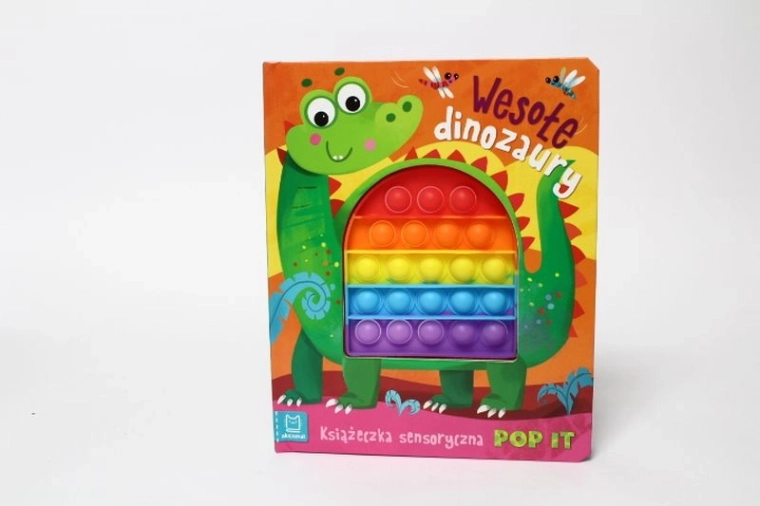 Veselé dinosaury – senzorická knižka s Pop It