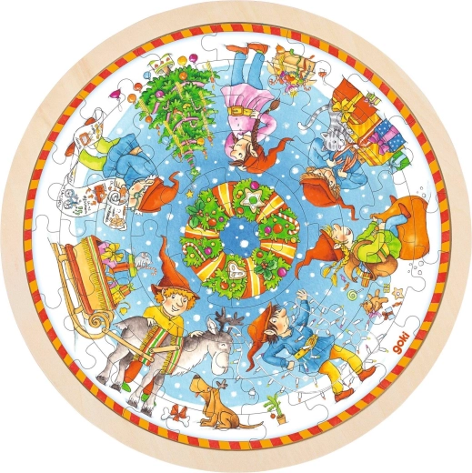 Vianočné drevené puzzle x-mas - 1 kus