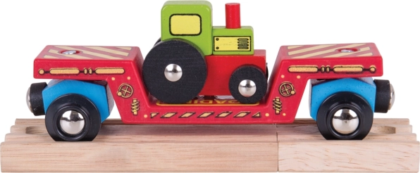 Bigjigs Rail vagónik s traktorom a dvoma koľajnicami