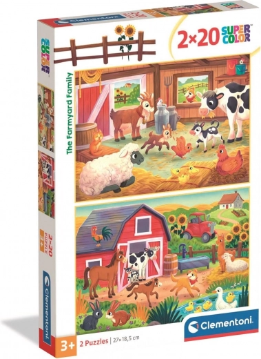 Puzzle rodina z farmy 2×20 dielikov CLEMENTONI