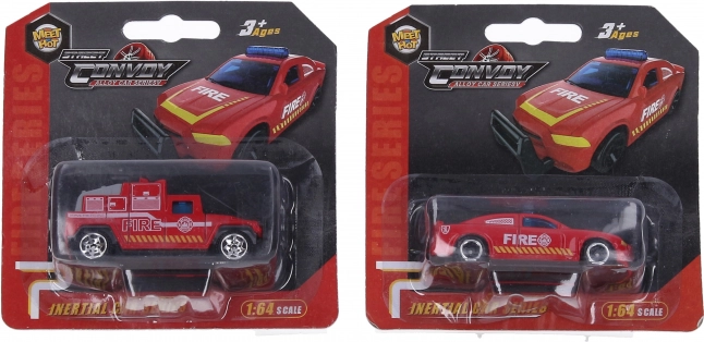 Hasičské kovové auto 7 cm