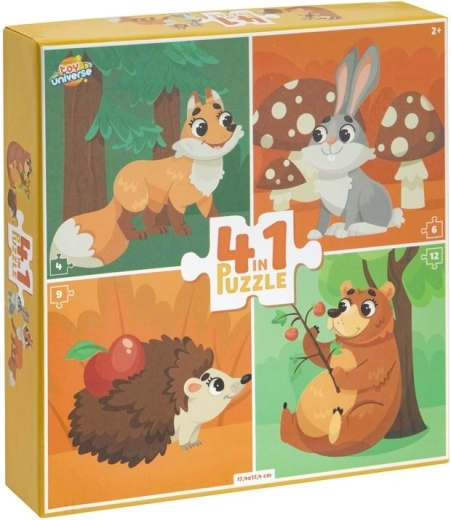 Puzzle lesné zvieratká 4v1 TOY UNIVERSE
