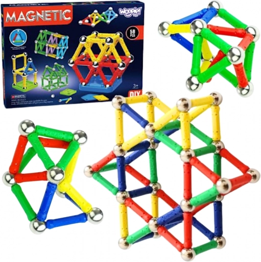 Woopie magnetické stavebné kocky 3D, 58 ks