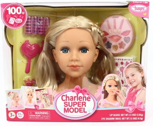 Bayer Charlene Super Model – stylingová hlava blond s doplnkami
