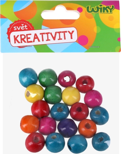 Drevené farebné koráliky 20 ks