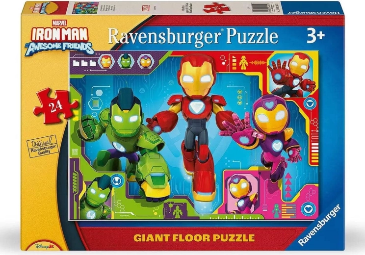 Ravensburger Obrovské podlahové puzzle Iron Man a jeho úžasní priatelia 24 dielikov