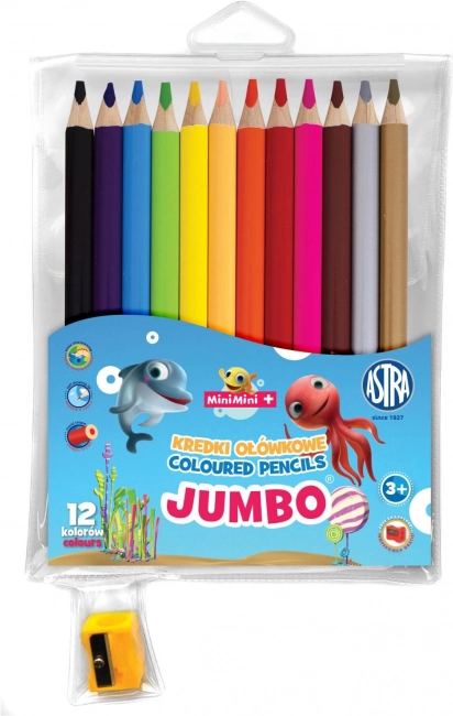 Astra pastelky Mini Mini Jumbo 12 ks s orezávačom