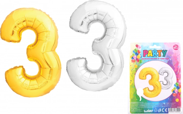 Nafukovací balónik v tvare čísla 3