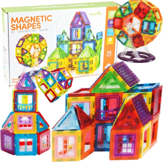 Magnetická 3D stavebnica – 70 dielikov