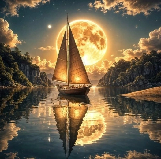 Diamantové maľovanie Polnočná plavba 30 × 40 cm