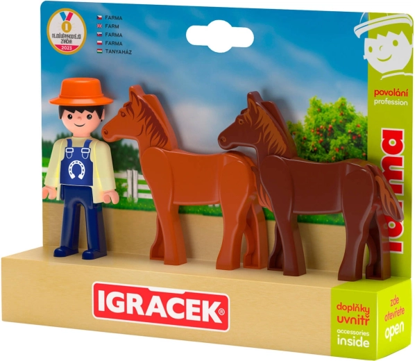 Efko Igráček trio farma – farmár s koňmi a doplnkami