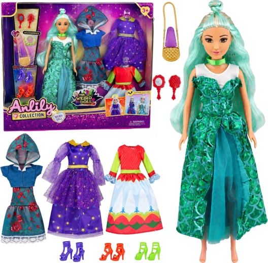 Anlily fantasy bábika s prezlečením, šatami a doplnkami 30 cm