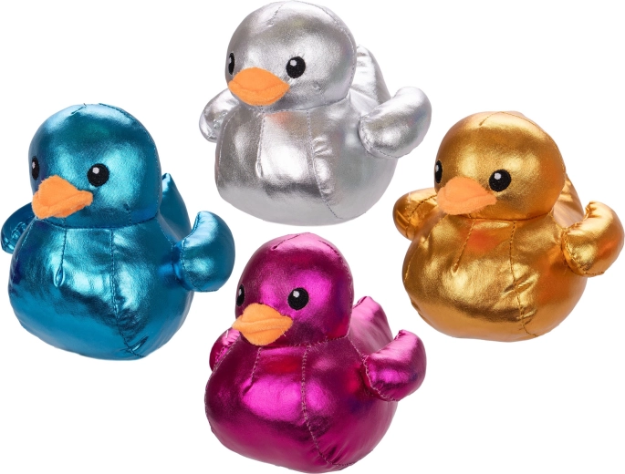 Plyšová kačička metalická 15 cm