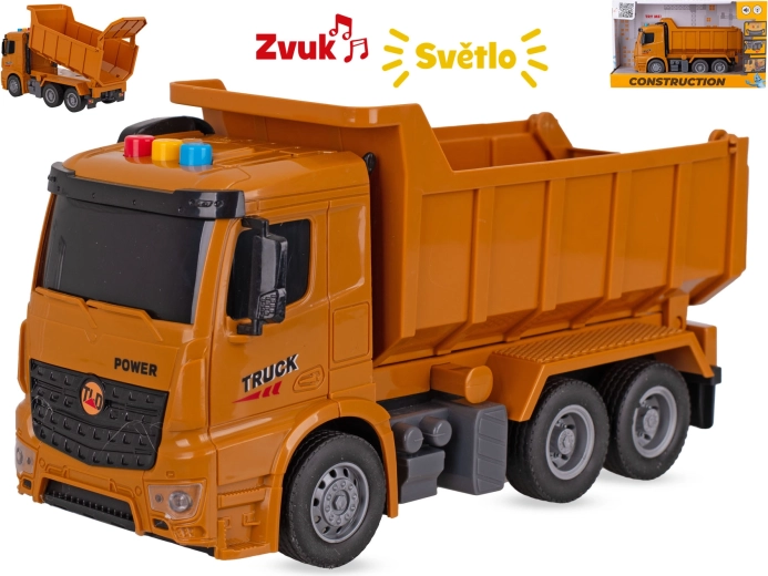 Stavebná sklápacia tatrovka so zotrvačníkom 26 cm so svetlami a zvukmi