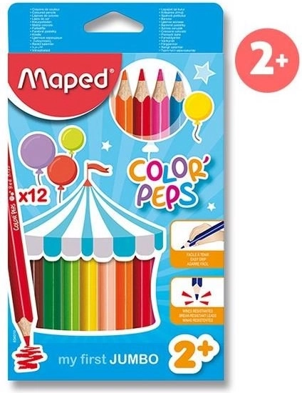 Maped pastelky trojhranné jumbo Color'Peps, 12 ks