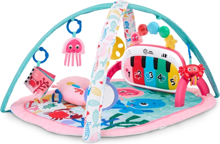 Detská hracia deka Baby Einstein s aktivitami 4 v 1 Kickin' Tunes Jellyfish Jamboree