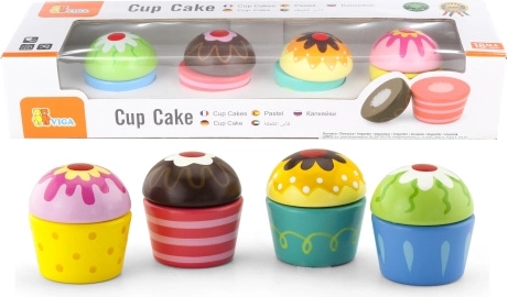 VIGA drevené tortičky, sada 4 ks