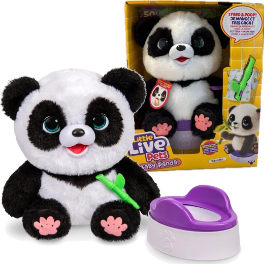 Interaktívna plyšová panda ChuChu s nočníkom LITTLE LIVE PETS