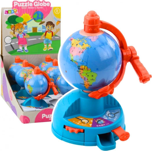 Mini globus s otočným ozubeným kolesom a pohyblivým lietadlom