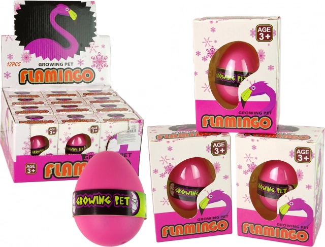 Rastúce vajce plameniak 6 cm ružové