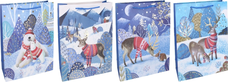 Vianočná darčeková taška M 26 × 32 × 10 cm - 1 kus