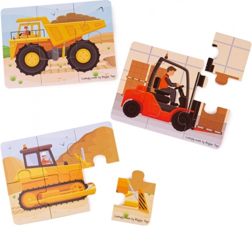 Puzzle 3v1 stavebné stroje od Bigjigs Toys