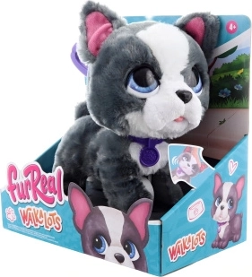 FurReal Walkalots francúzsky buldoček – interaktívny plyšový psík na vodítku 20 cm