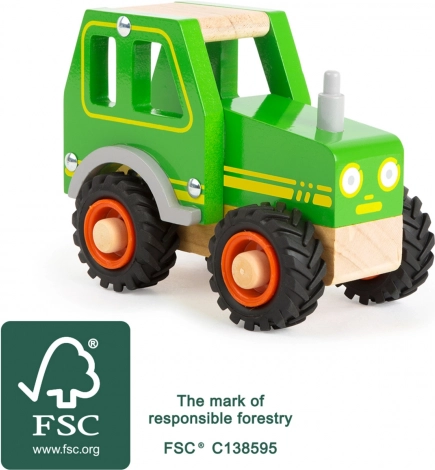 Drevený traktor Small Foot zelený