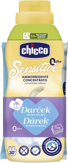 Chicco aviváž Baby Sensitive Jemný dotyk 750 ml + vlhčené obrúsky 72 ks zadarmo
