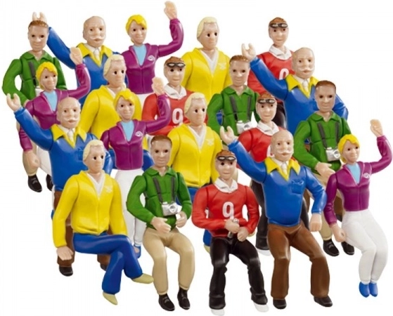 Figúrky fanúšikov na hlavnú tribúnu 1:32 – sada 20 sediacich postáv