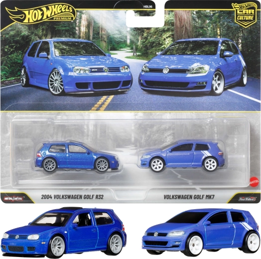 Hot Wheels Premium sada 2 áut Volkswagen Golf R32 (2004) a Golf MK7