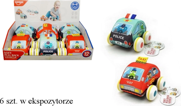 Mäkké látkové autíčko s naťahovacím pohonom pull-back - 1 kus