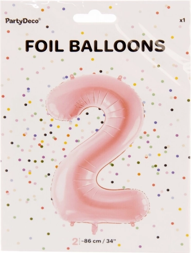 Fóliový balónik číslo 2 ružový 86 cm