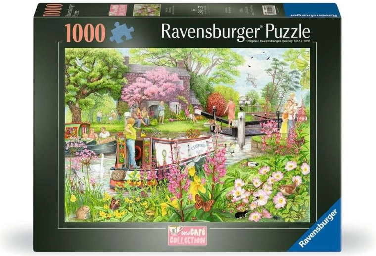 Ravensburger puzzle Cosy Café Collection č. 4: Riečna kaviareň 1000 dielikov
